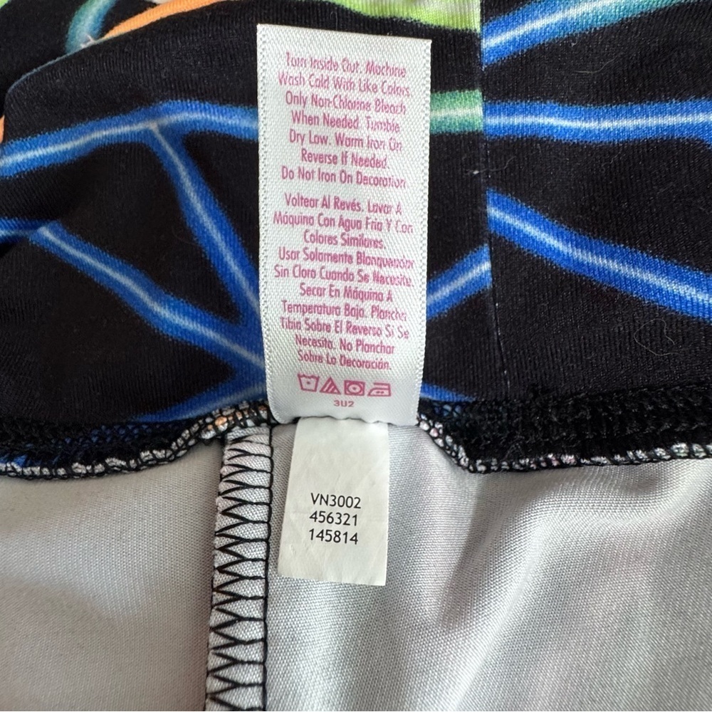 Justice Girls J-Sport Print Blocked Neon Laser Print Leggings - Picture 7 of 7